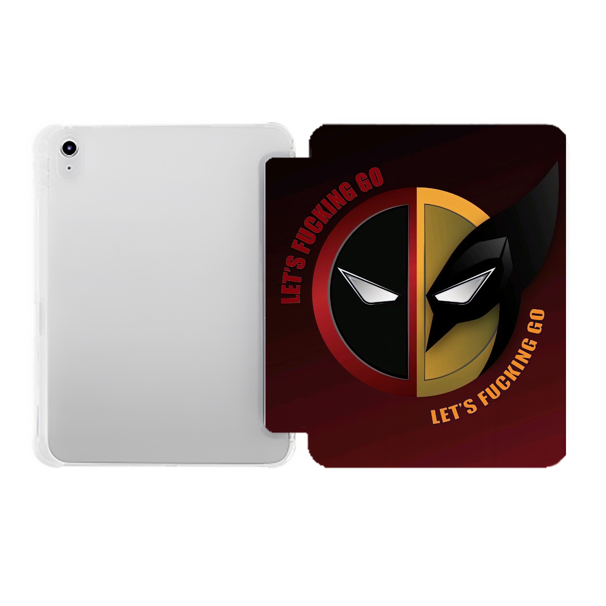 （画像用） Deadpool デッドプール IPad ケース ペン収納付き 三つ折りスタンド PUレザー×シリコン 対応機種9.5/10.5/10.9インチ